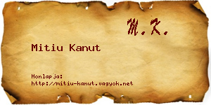 Mitiu Kanut névjegykártya